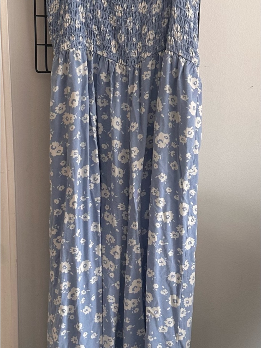 Lily Rose Blue and White Floral Jumpsuit Romper
